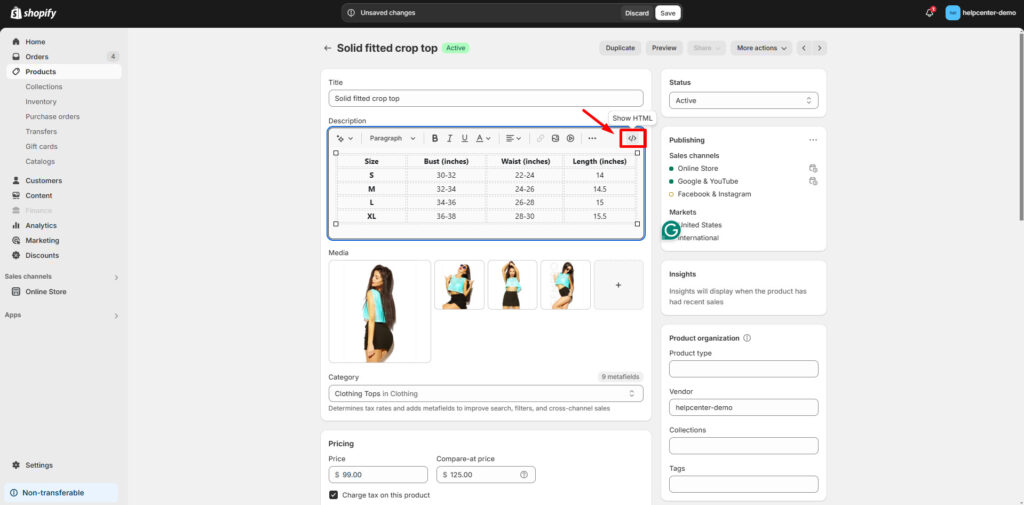 Add Size Chart To Your Product Page Help Center Add Size Chart To Your Product Page Help Center