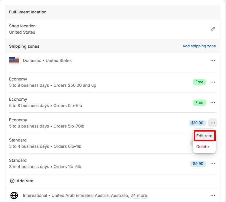 How to Change Shipping Cost/Set Postage Cost on Shopify - Help Center